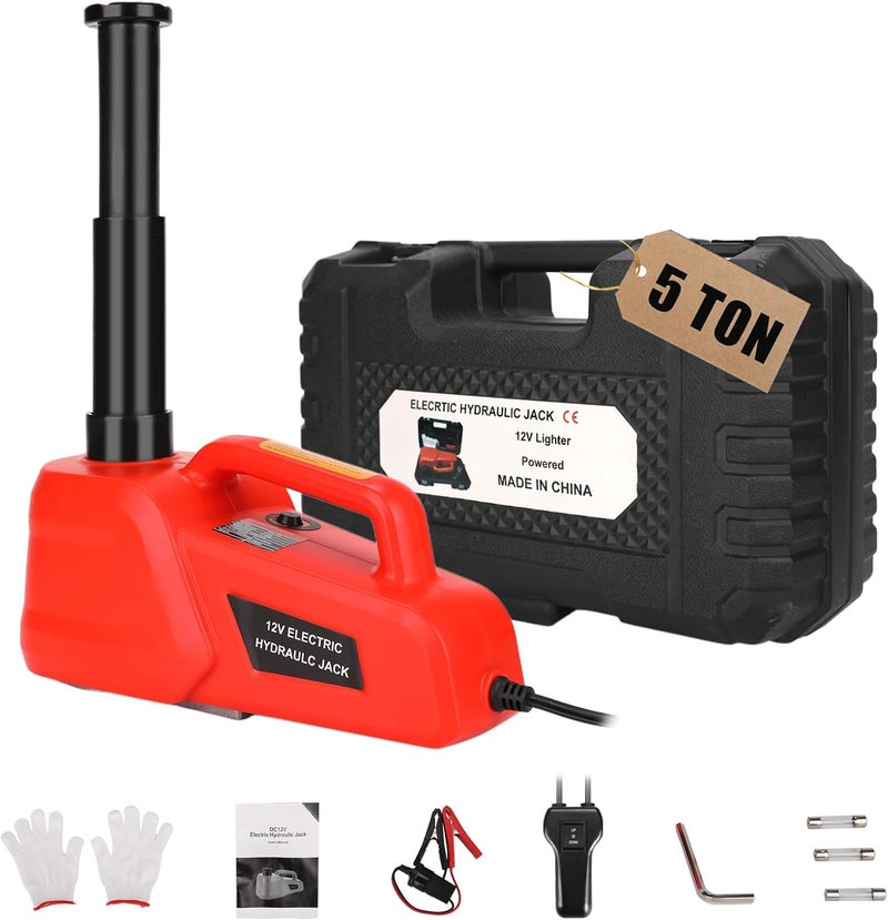 ROGTZ Electric Hydraulic Car Jack Kit 5 Ton 12V Ultra-Portable Auto Car Lift with 17.7 Inch Range for SUV Sedan Truck Repair Floor Jack for Tire Change Lightweight for Easy Storage - Image 1